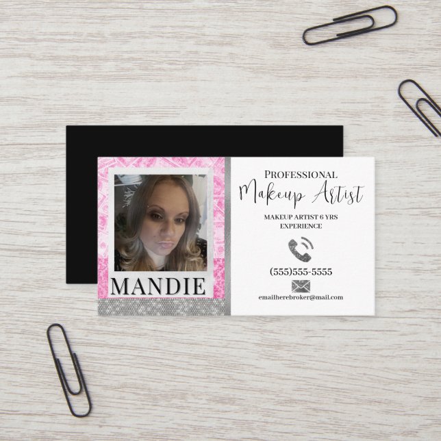 Creative Makeup Hair Lash Photo Card QR Code (Front/Back In Situ)