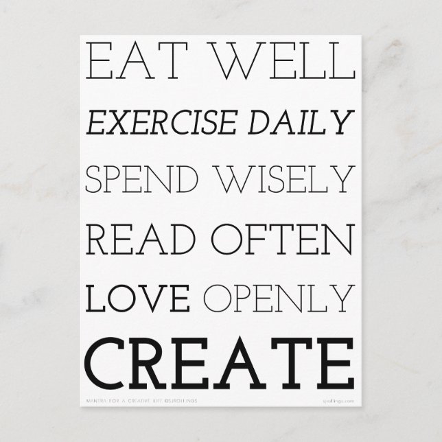 Creative Mantra Print Postcard (Front)