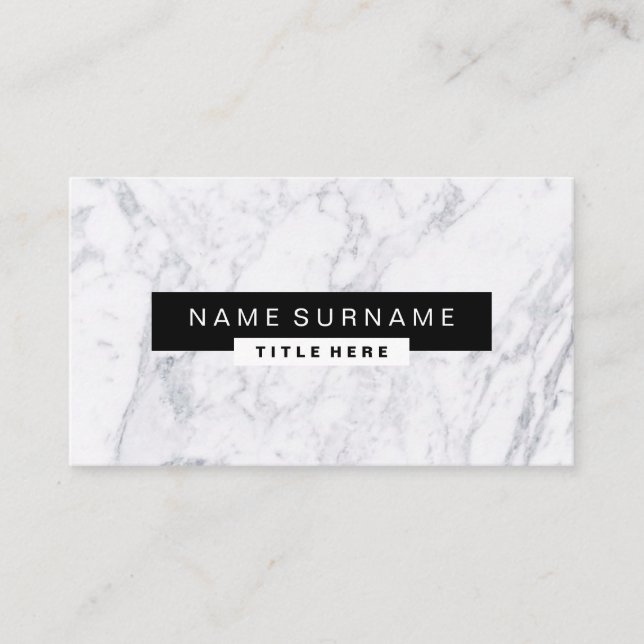 Creative Marble Black & White Business Cards (Front)