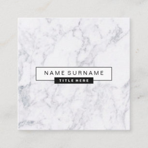 Creative Marble White Square Business Cards