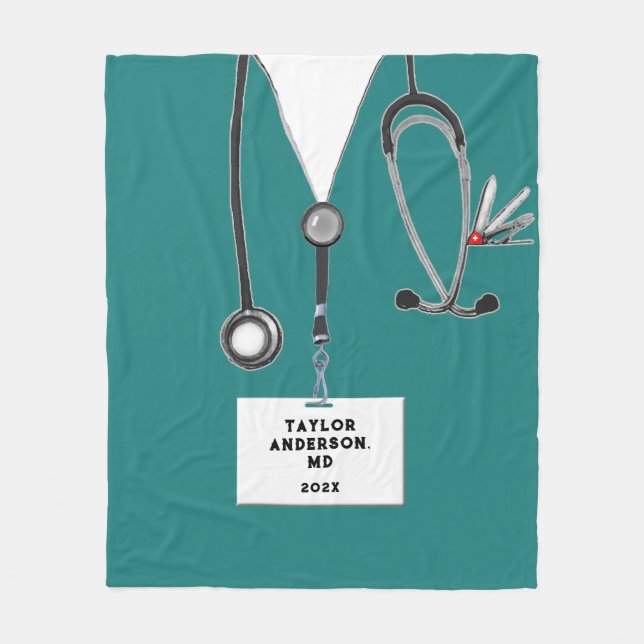 Creative Medical Doctor Fleece Blanket (Front)