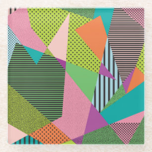 Creative Memphis Frame Modern Design Glass Coaster