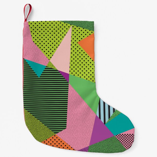 Creative Memphis Frame Modern Design Small Christmas Stocking (Front)