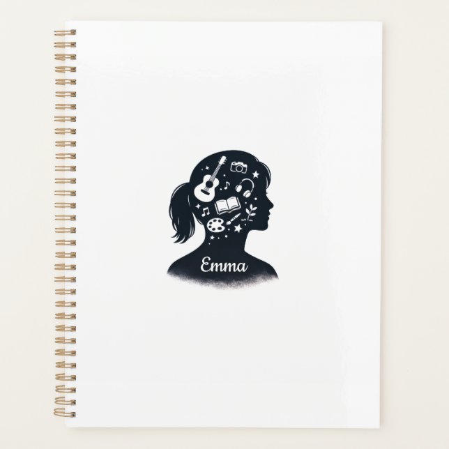 Creative Mind Silhouette | Personalized Artistic  Planner (Front)