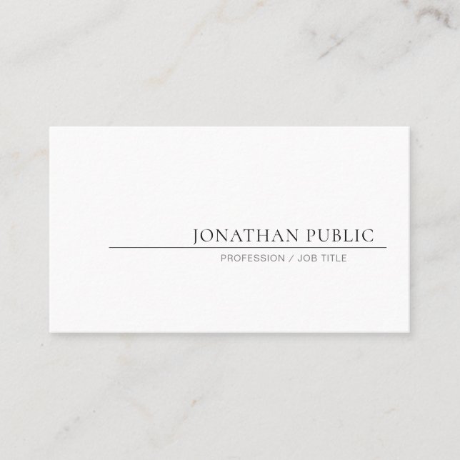 Creative Minimalist Design Elegant Plain Trendy Business Card (Front)