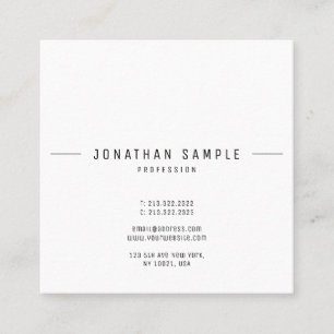 Creative Minimalist Design Trendy Template Modern Square Business Card