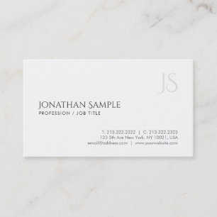 Creative Minimalist Elegant Trendy Monogram Plain Business Card