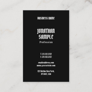 Creative Minimalist Modern Vertical Black Template Business Card