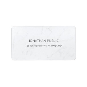 Creative Minimalist Modern White Marble Template Label