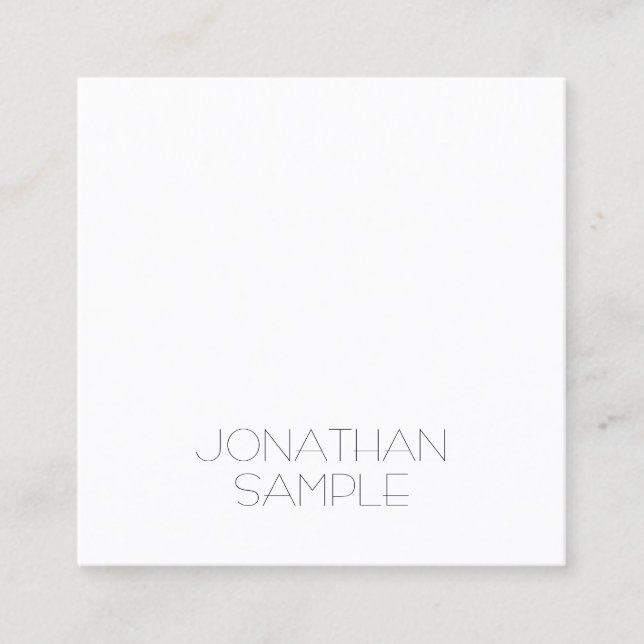 Creative Minimalist Square Design Modern Luxury Square Business Card (Front)