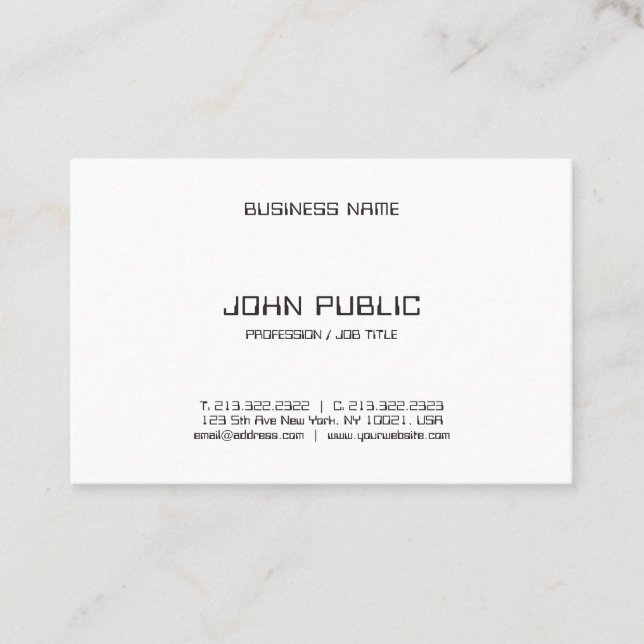 Creative Minimalistic Black White Modern Template Business Card (Front)