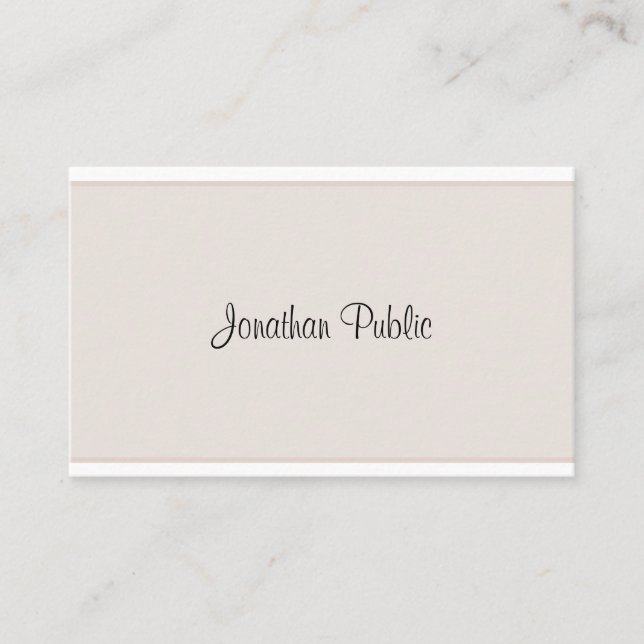 Creative Minimalistic Modern Elegant Simple Plain Business Card (Front)