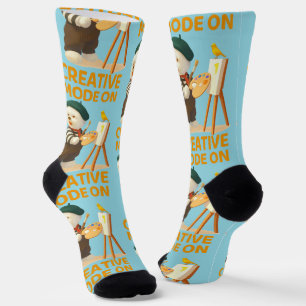 Creative Mode On: Painter Bichon Dog Artist Art Socks