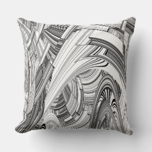 Creative Modern Art Black and White  Cushion