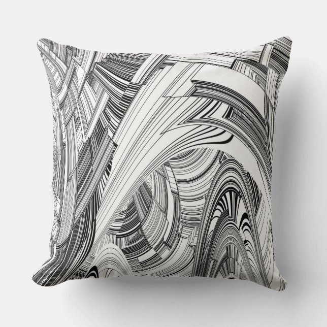 Creative Modern Art Black and White  Cushion (Front)