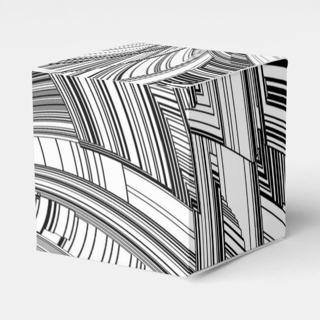 Creative Modern Art Black and White Favour Box (Front Side)