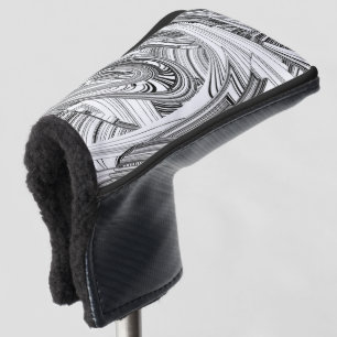 Creative Modern Art Black and White Golf Head Cover