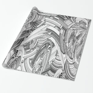 Creative Modern Art Black and White Wrapping Paper