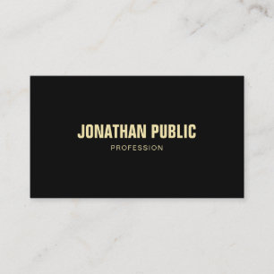 Creative Modern Black Gold Sophisticated Plain Top Business Card