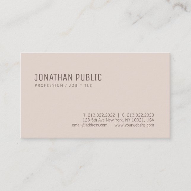 Creative Modern Clean Design Elegant Colours Plain Business Card (Front)