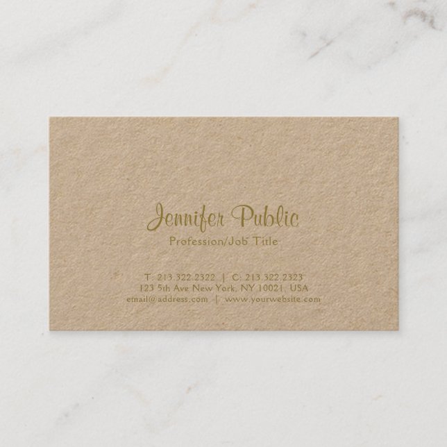 Creative Modern Elegant Colour Premium Kraft Business Card (Front)