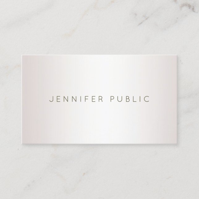 Creative Modern Elegant Faux Silver Clean Template Business Card (Front)