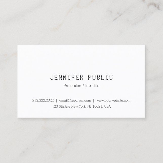 Creative Modern Elegant Minimalist Template Trendy Business Card (Front)