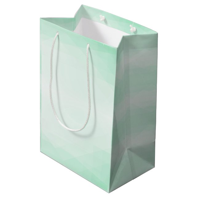 Creative Modern Elegant Mint Green Colour Trendy Medium Gift Bag (Back Angled)