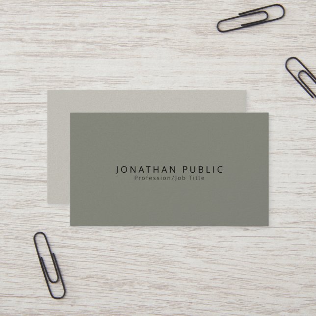 Creative Modern Elegant Pearl Finish Luxury Business Card (Front/Back In Situ)