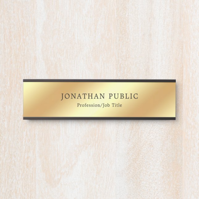 Creative Modern Gold Look Glam Trendy Template Door Sign (Front)