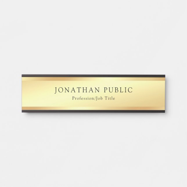 Creative Modern Gold Look Glamour Template Elegant Door Sign (Front)