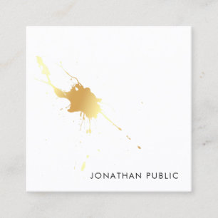 Creative Modern Gold Splash Elegant Template Square Business Card
