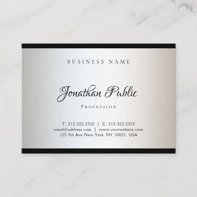 Creative Modern Handwritten Simple Template Chic Business Card (Front)