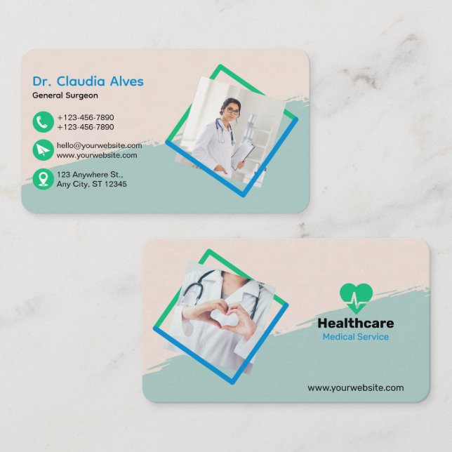 Creative Modern Medical Service Business Card (Front/Back)