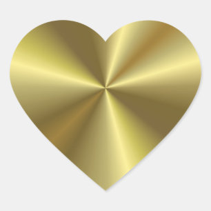Creative Modern Metallic Look Faux Gold Blank Heart Sticker