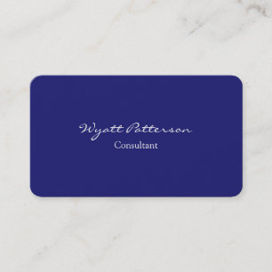 Creative Modern Midnight Blue Plain Unique Business Card