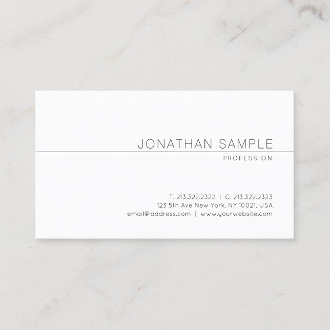 Creative Modern Minimalist Design Professional Business Card (Front)