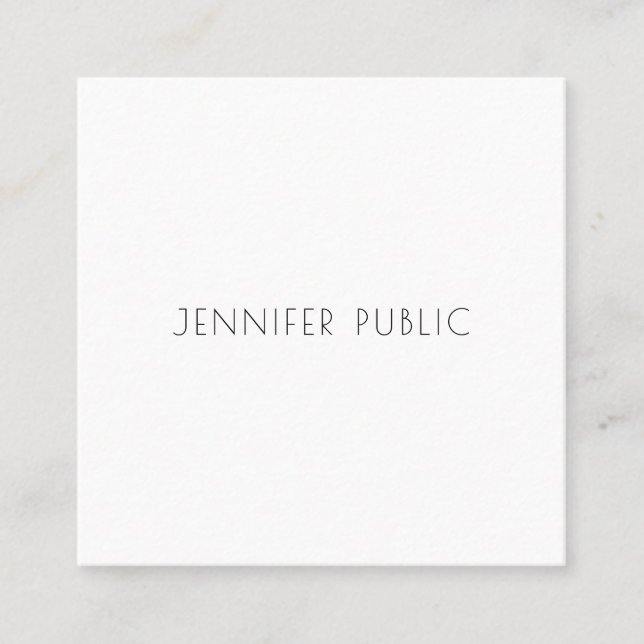 Creative Modern Minimalist Design Template Square Business Card (Front)