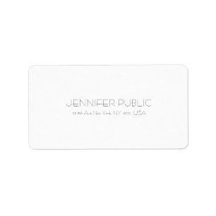 Creative Modern Minimalist White Professional Chic Label