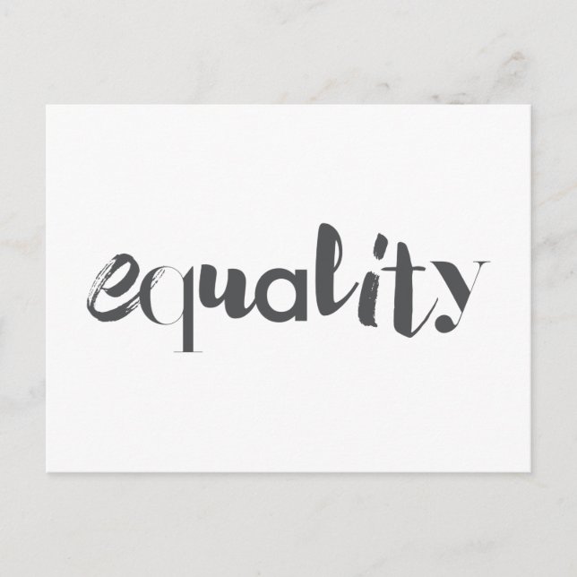 Creative, modern, playful, cool design of Equality Postcard (Front)
