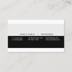 Creative Modern Professional Black Grey White Business Card