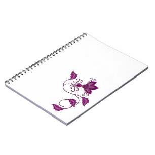 CREATIVE MODERN PURPLE FLOWER ART GIFT NOTEBOOK
