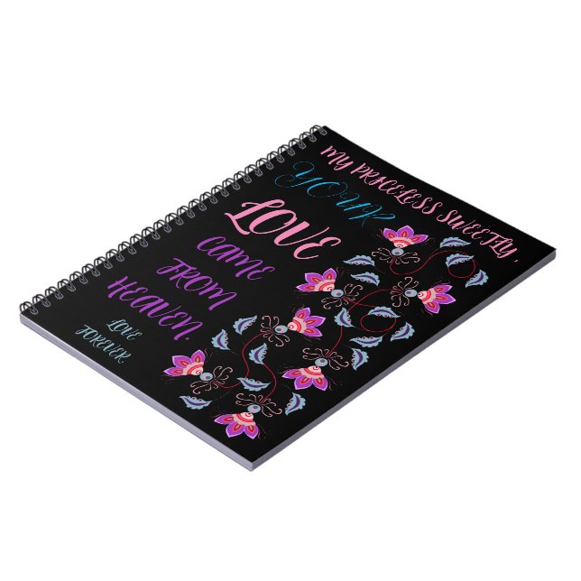 CREATIVE MODERN PURPLE FLOWER ART GIFT NOTEBOOK (Left Side)