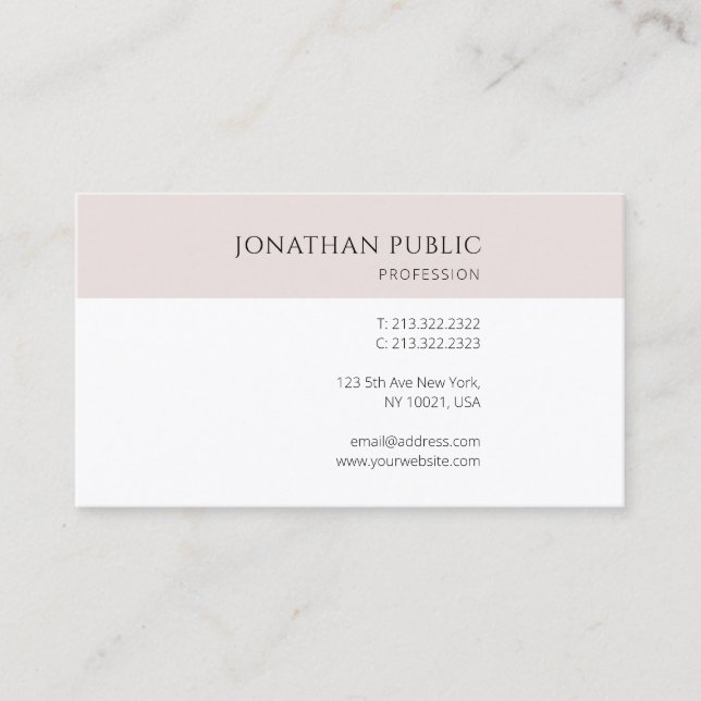 Creative Modern Simple Design Trendy Template Business Card (Front)