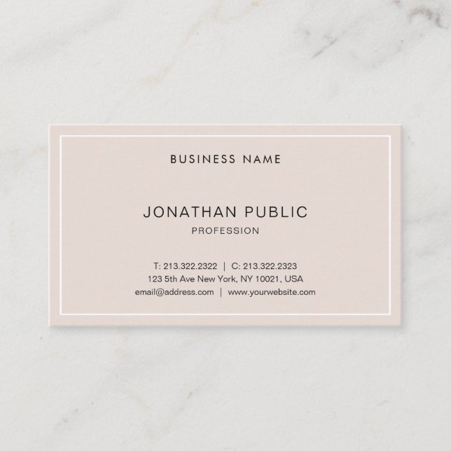 Creative Modern Sleek Design Professional Plain Business Card (Front)