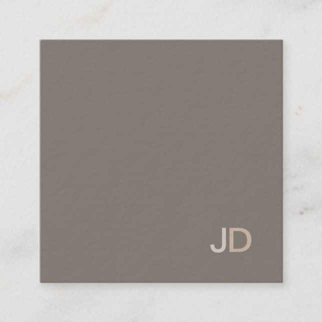 Creative Modern Trendy Design Monogram Plain Luxe Square Business Card (Front)