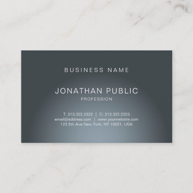 Creative Modern Trendy Professional Elegant Plain Business Card (Front)