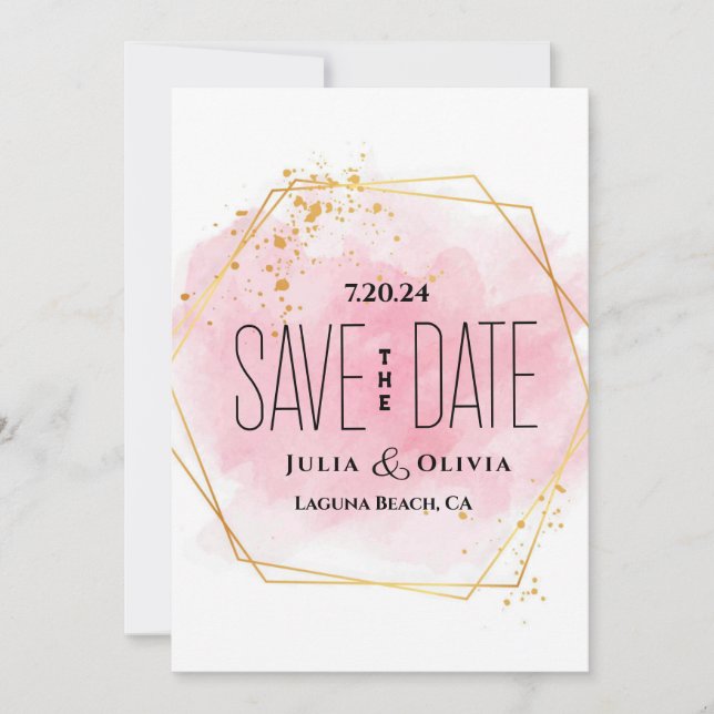 Creative Modern Watercolor Save the Date (Front)
