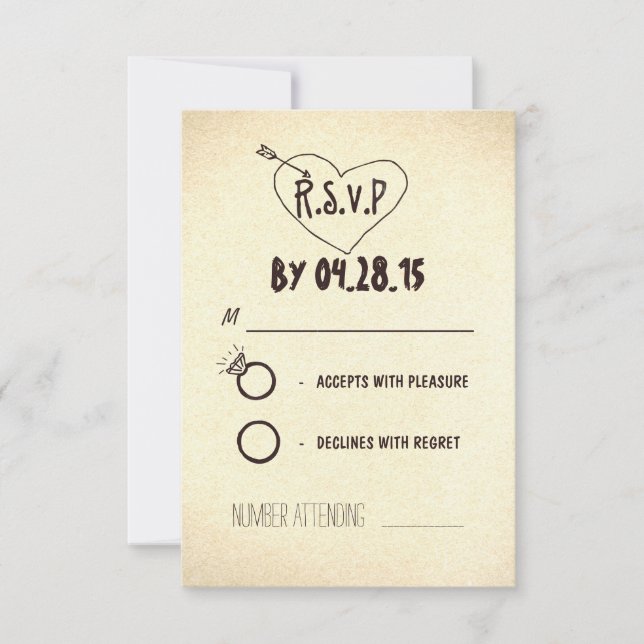 creative modern wedding RSVP cards (Front)