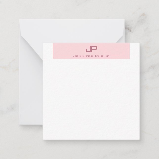 Creative Monogram Blush Pink Simple Template (Front)